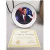 Image 1 : BARACK OBAMA COLLECTORS PLATE WITH COA & STAND