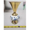 Image 1 : HAND PAINTED DELFTWARE SOLID BRASS AND COOPER VASE  NO 2280