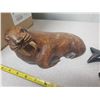 Image 3 : WOODEN WALRUS ORNAMENT CARVED IN CANADA WITH 2 SEALS