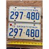 Image 1 : PAIR 1972 SASKATCHEWAN LICENSE PLATES