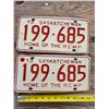 Image 1 : PAIR 1973 SASKATCHEWAN LICENSE PLATES