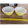 Image 1 : 2 X VINTAGE YELLOW PYREX MIXING BOWLS
