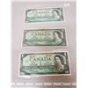 Image 1 : 3 $1.00 ONE DOLLAR BILLS -  2 X 1967, 1954 V/N 0838338