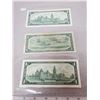 Image 5 : 3 $1.00 ONE DOLLAR BILLS -  2 X 1967, 1954 V/N 0838338