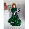 Image 2 : STAINED GLASS ANGEL AND SMALL DECORATIVE FOUNTAIN