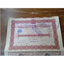 USED SHARES CERTIFICATES FRENCH PETROLEUM CO.