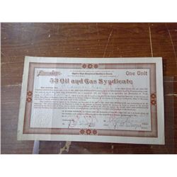 USED STOCK SHARES 53 OIL AND GAS SYNDICATE BUTTE, MONTANA