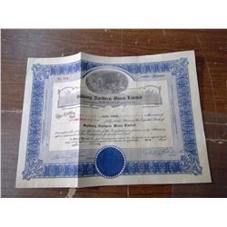 USED STOCK SHARES SUDBURY NOTHERN MINES LIMITED