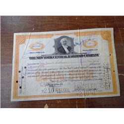 NEW YORK CENTRAL RAILROAD CO. USED SHARES
