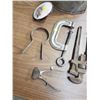 Image 3 : ANTIQUE FUNNEL, CLAMPS, HAIR CUTTERS, CANNING TOOLS AND 40'S TRUCK MIRROR