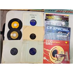 6 ASSORTED RECORDS & EMPTY ALBUMS