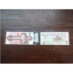 (2) UNCIRCULATED 1986 2$ BILLS