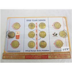 1998 SET OF TEAM CANADA HOCKEY MEDALLIONS