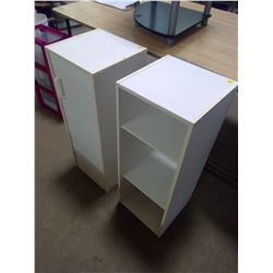 (2) White Shelves, (1) w/ Door - 12"x12"x31.5"