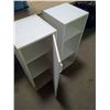 Image 2 : (2) White Shelves, (1) w/ Door - 12"x12"x31.5"