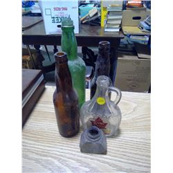 Various Bottles, Maple Syrup and Ink Well