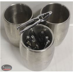 LOT OF 3 S/S INSULATED WINE CHILLERS W/ 12