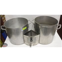 TWO ALUMINUM COMMERCIAL STOCK POTS