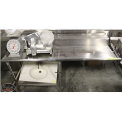 6 FOOT STAINLESS STEEL RUNOFF W/ BACK SPLASH