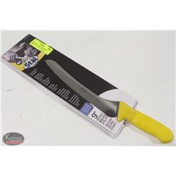 NEW WINCO 9" OFFSET BREAD KNIFE W/ YELLOW HANDLE