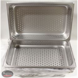 BOX OF 6 NEW FULL SIZE 4" DEEP PERFORATED