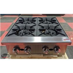 NEW ICB 4 BURNER NATURAL GAS COUNTER TOP HOT PLATE