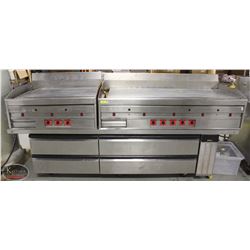 8' S/S COMMERCIAL GRILL LINE W/ CHEF'S BASE - 3 PC