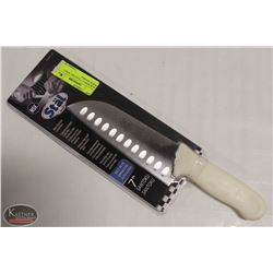 NEW WINCO 7" SANTOKU KNIFE W/ WHITE HANDLE