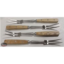 4 NEW JOHNSON ROSE 13.75" FORGED S/S COOKS FORKS