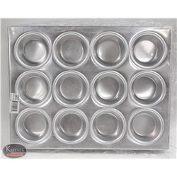 LOT OF 3 NEW ALUMINUM WINCO 12 CUP MUFFIN PANS