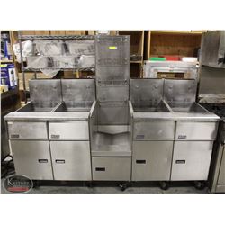 4-BANK PITCO FRIALATOR DEEPFRYER LINE W/ MIDDLE