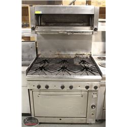 QUEST 6-BURNER RANGE W/ OVEN & SALAMANDER