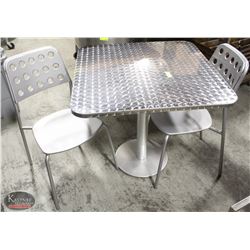 K3) BAILIFF SEIZURE: SQUARE METAL TOP DINING TABLE