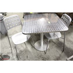 K5) BAILIFF SIEZURE: SQUARE METAL TOP DINING TABLE