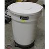Image 1 : WHITE ULINE WASTE CONTAINER W/ LID & DOLLY