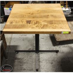 SQUARE SOLID WOOD-TOP COMMERCIAL TABLE
