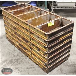 GROUP OF 7 STRAPPED BREAD / LOAF PANS