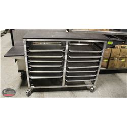 COMMERCIAL FOOD SERVICE CART FULL OF 1/2 PANS