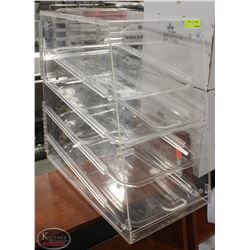 4-TIER ACRYLIC DISPLAY CASE. 24.5"X13.75"X24.5"