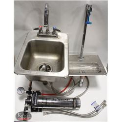 S/S SINK INSERT, HIGH-NECK DRAIN TAP & EVERPURE