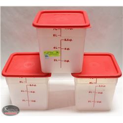LOT OF 7.5QT CAMBRO FOOD CONTAINERS W/ LIDS