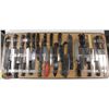 Image 1 : LARGE 15" X 35" BOARD W/ 26 ASST. KITCHEN KNIVES &