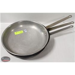 LOT OF 3 ALUMINUM 12" FRYING PANS.