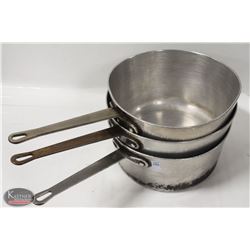 LOT OF 3 ALUMINUM 5.5QT SAUCE PANS