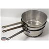 Image 1 : LOT OF 3 ALUMINUM 5.5QT SAUCE PANS