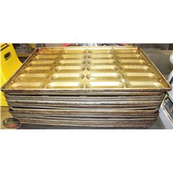 STACK OF 15 HOT DOG BUN PANS 29.75"X21.25"