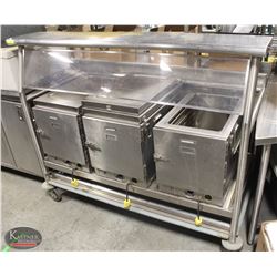CUSTOM WELDED STEEL-TUBE CART W/ 3 ELECTRIC FOOD