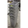 Image 1 : LOT OF 5 RUBBERMAID SLIM JIM 60L TRASH CANS