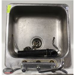STAINLESS STEEL SINGLE DROP-IN SINK W/ FAUCET