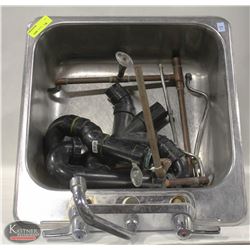 STAINLESS STEEL SINGLE DROP-IN SINK W/ FAUCET